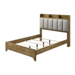ACME Garcia Eastern King Bed w/USB in Light Aspen Brown