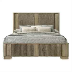 ACME Lakkari Eastern King Bed w/LED in Antique Oak