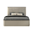 ACME Travonte Eastern King Bed  in Gray Linen & Beige