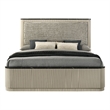 ACME Travonte Eastern King Bed  in Gray Linen & Beige