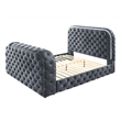 ACME Kana Queen Bed w/LED in Fireplace & TV Stand in Gray Upholstery Velvet