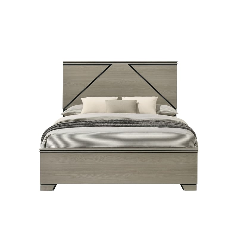 ACME Joanna Queen Bed w/LED in Weathered Gray