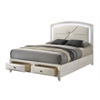 ACME Ramondi Queen Bed w/Storage & LED in Antique White