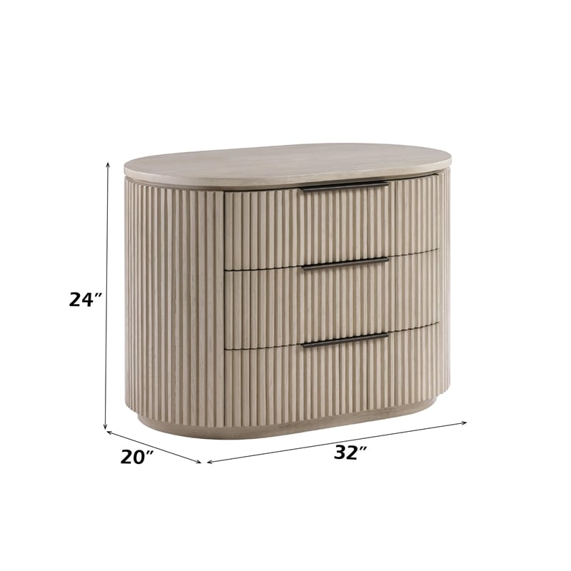 ACME Leanna Nightstand w/USB Port in Light Oak