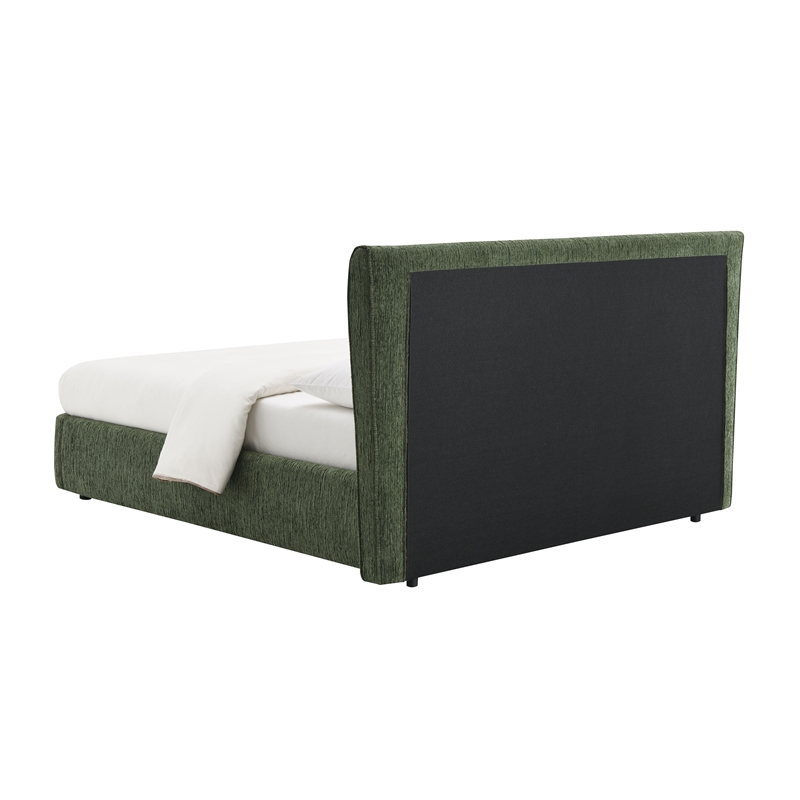 ACME Cheryl Queen Bed in Dark Green Chenille