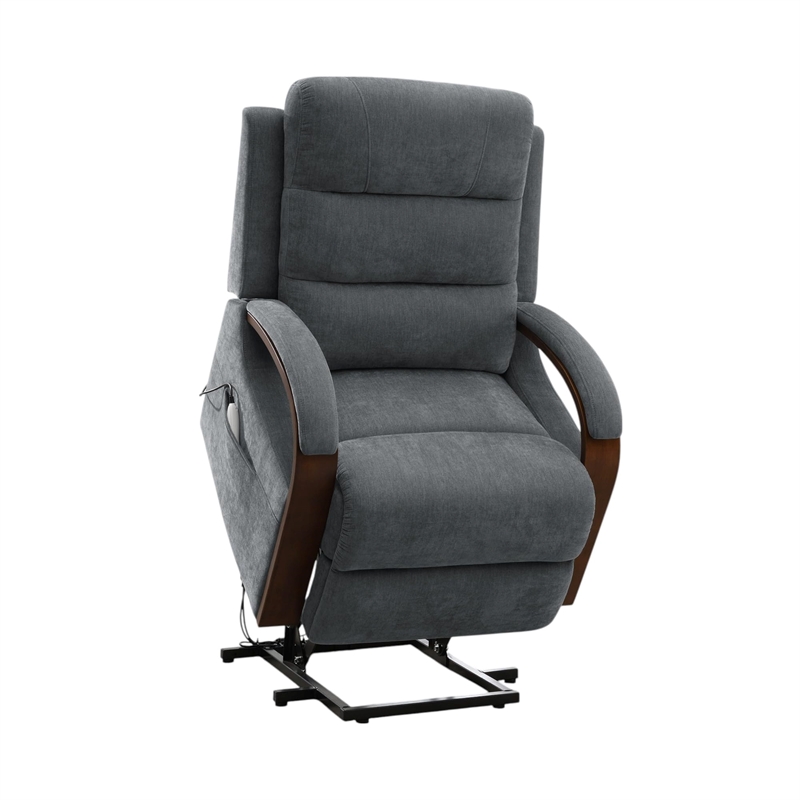 ACME Kayla Power Recliner w/Lift & Heating & Massage in Gray Chenille