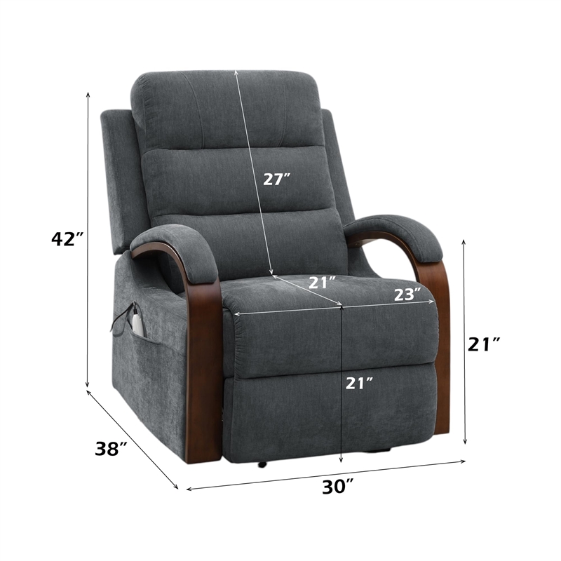 ACME Kayla Power Recliner w/Lift & Heating & Massage in Gray Chenille