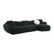 ACME Lucifer Sectional Sofa w/3 Pillows in Black & White Shimmer Chenille