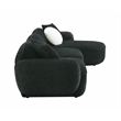 ACME Lucifer Sectional Sofa w/3 Pillows in Black & White Shimmer Chenille