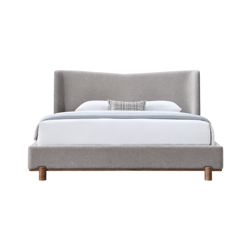 ACME Melbourne Eastern King Bed  in Gray Chenille