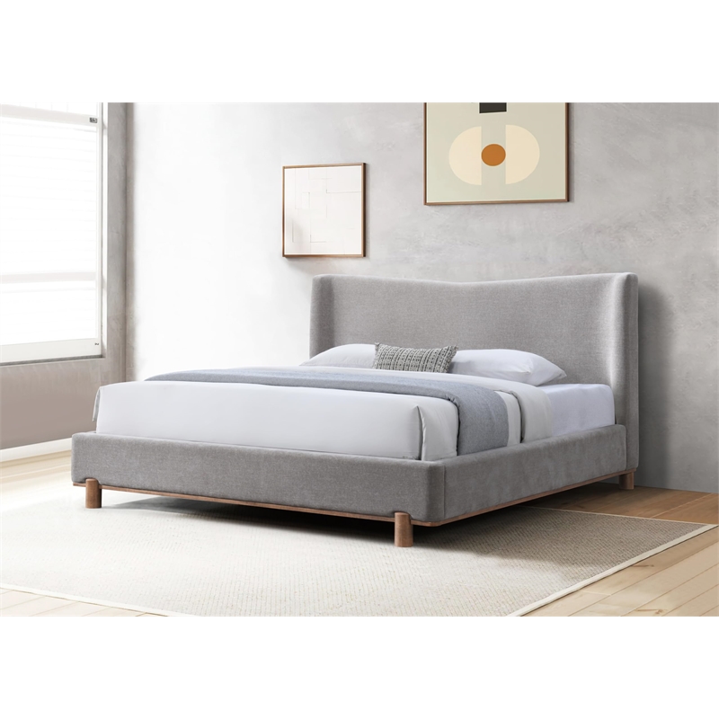 ACME Melbourne Queen Bed in Gray Chenille