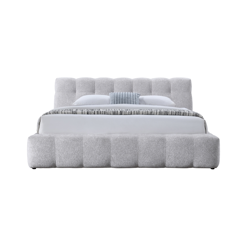 ACME Hannah Eastern King Bed  in Gray Chenille