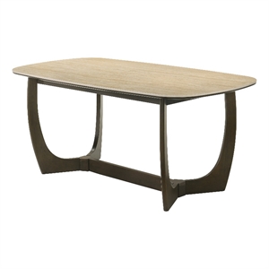 ACME Davita Dining Table w/Ceramic Top in Ceramic & Walnut