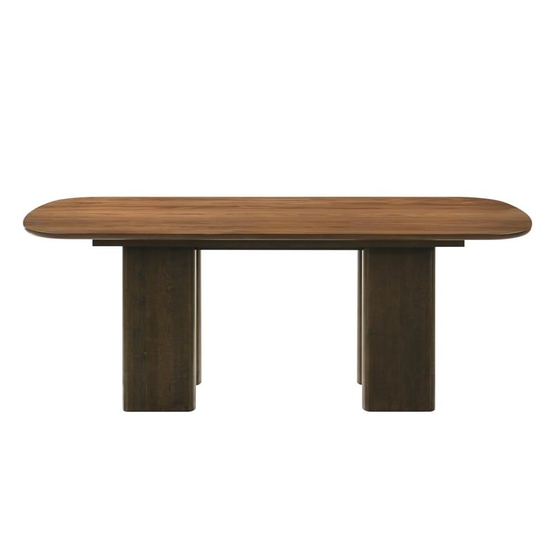 ACME Delina Dining Table in Chenille & Walnut