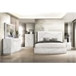ACME Esther Eastern King Bed w/LED in  White & Silver High Gloss