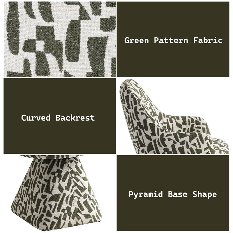 ACME Priel Accent Chair w/Swivel in Green Pattern Fabric