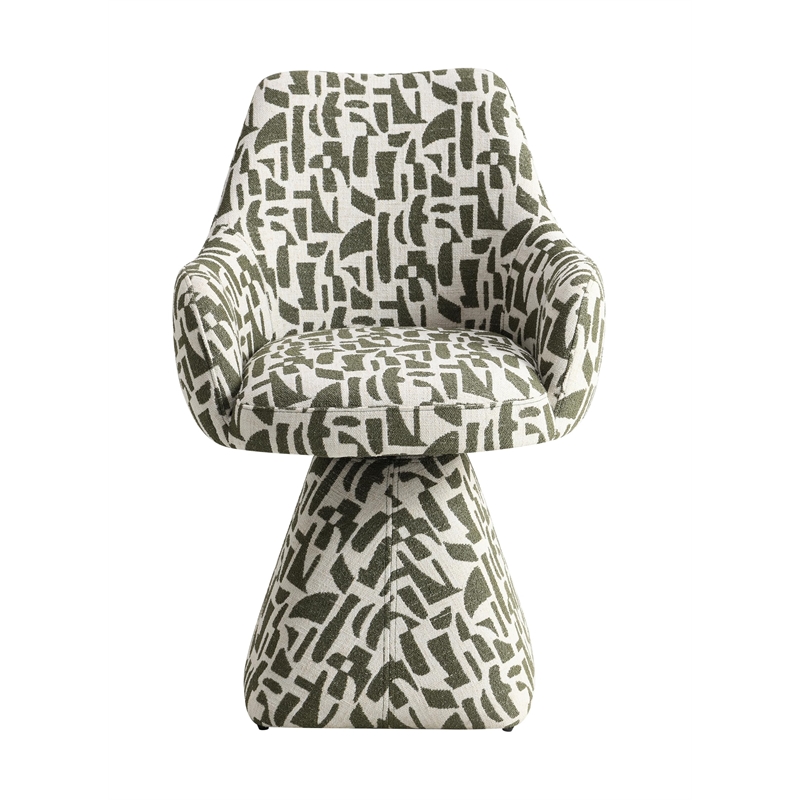 ACME Priel Accent Chair w/Swivel in Green Pattern Fabric