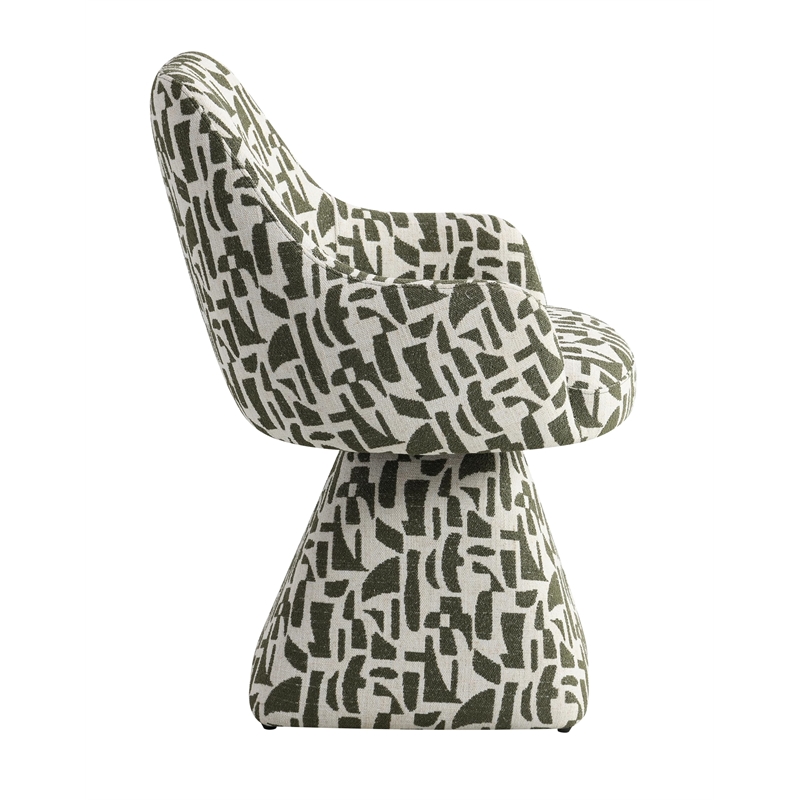 ACME Priel Accent Chair w/Swivel in Green Pattern Fabric