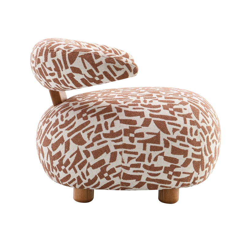 ACME Lynn Accent Chair in Brown Pattern Fabric