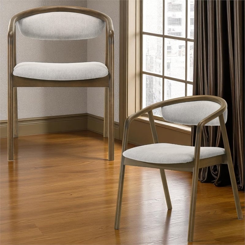 ACME Delina Side Chair in Chenille & Walnut