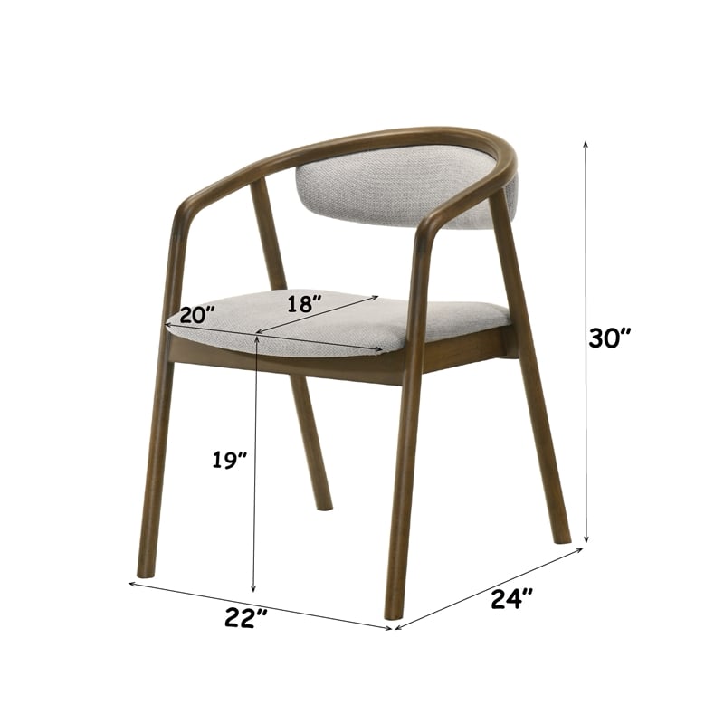 ACME Delina Side Chair in Chenille & Walnut