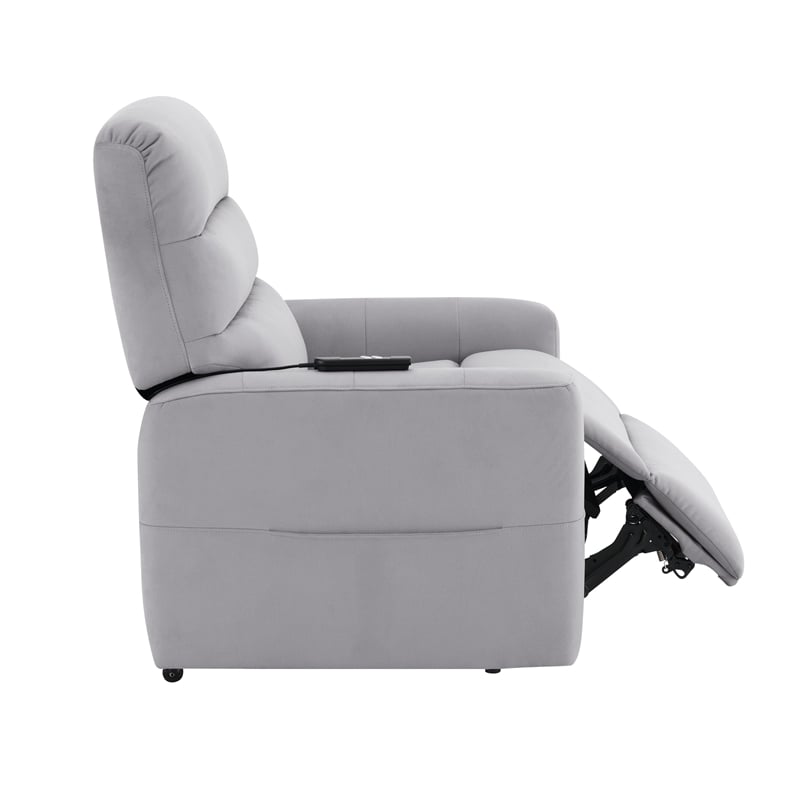 ACME Freddie Power Motion Recliner w/Lift in Gray Leather Aire