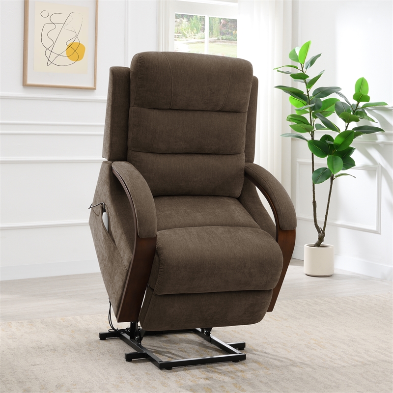 ACME Kayla Power Recliner w/Lift & Heating & Massage in Chocolate Chenille