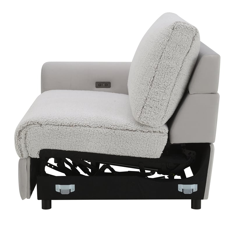 ACME Tarrance Modular Power LF Power Recliner in GraySherpa & Velvet