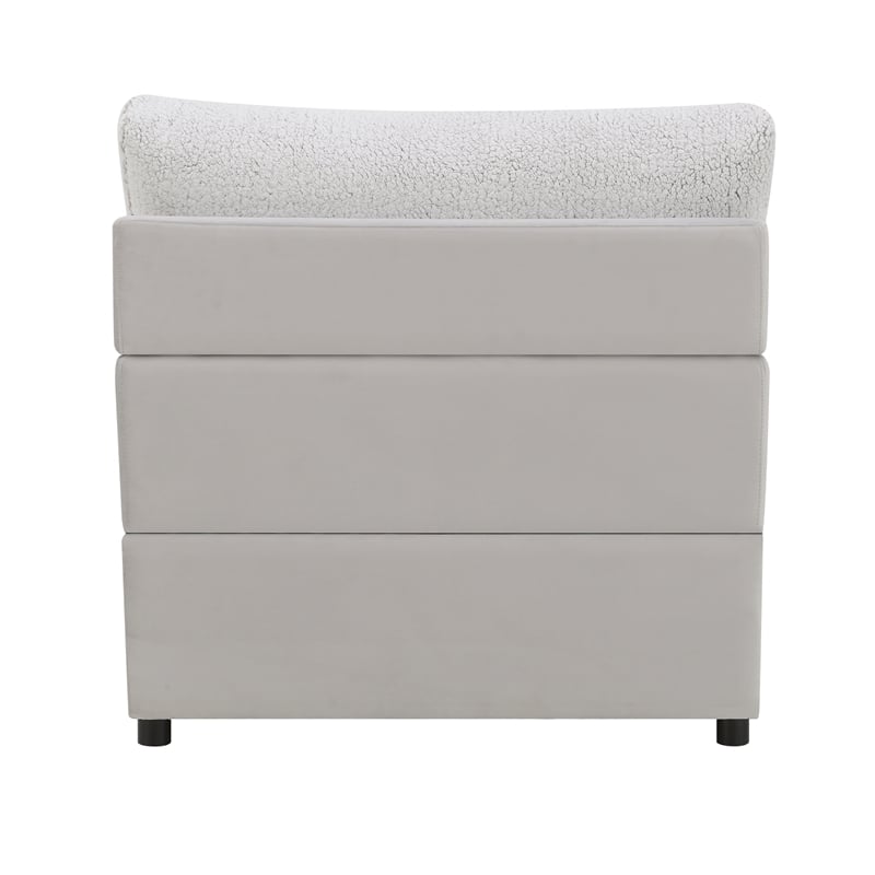 ACME Tarrance Modular Power Armless Recliner in GraySherpa & Velvet