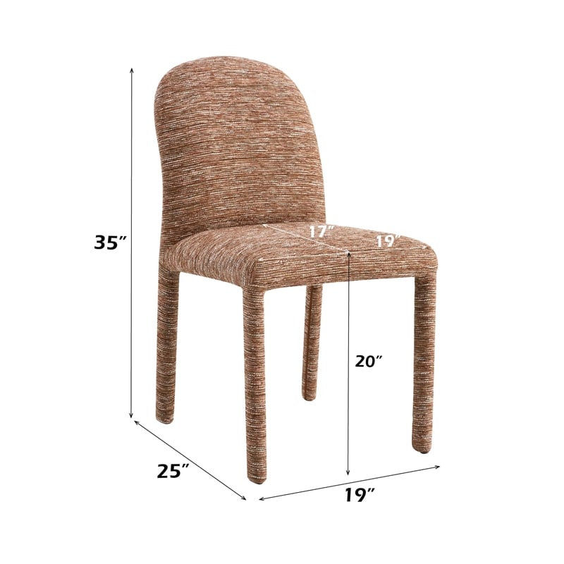 ACME Lidi Side Chair (Set-2) in Brown Chenille