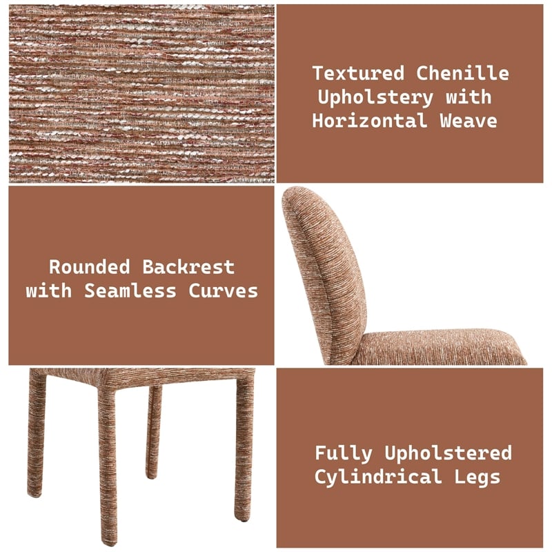 ACME Lidi Side Chair (Set-2) in Brown Chenille