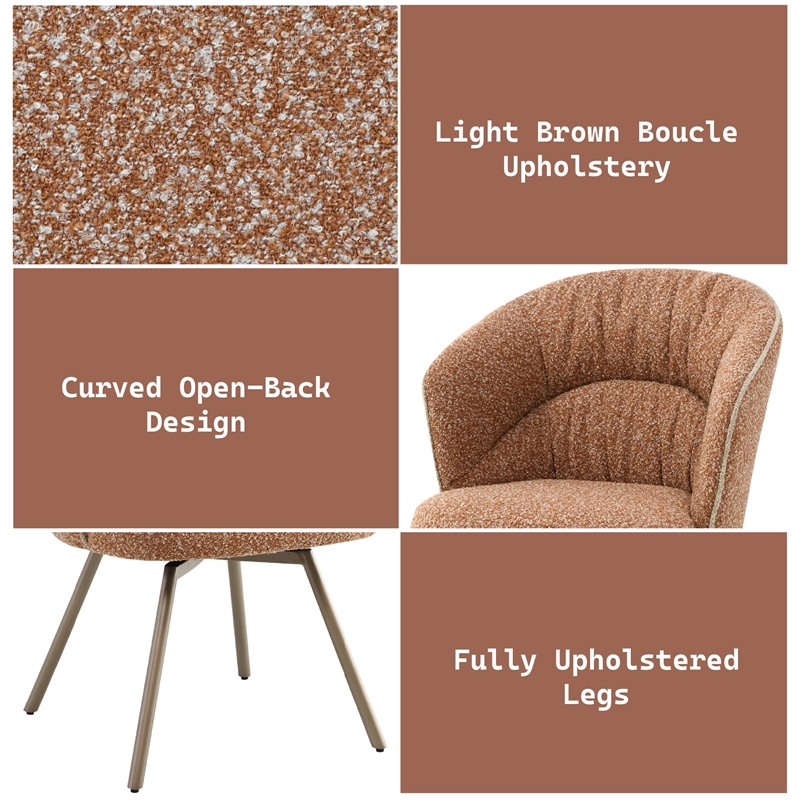 ACME Lidi Side Chair (Set-2) in Rust Orange Boucle