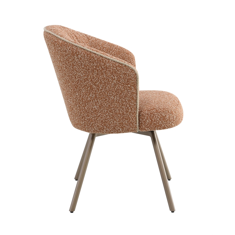 ACME Lidi Side Chair (Set-2) in Rust Orange Boucle