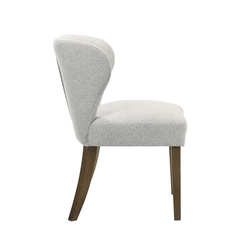ACME Dillon Side Chair (Set-2) in Gray Chenille & Walnut