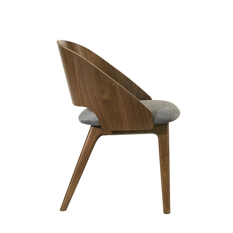 ACME Delmon Side Chair (Set-2) in Fabric & Dark Walnut