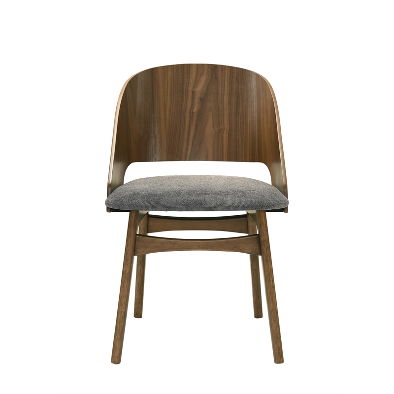 ACME Delmon Side Chair (Set-2) in Fabric & Dark Walnut