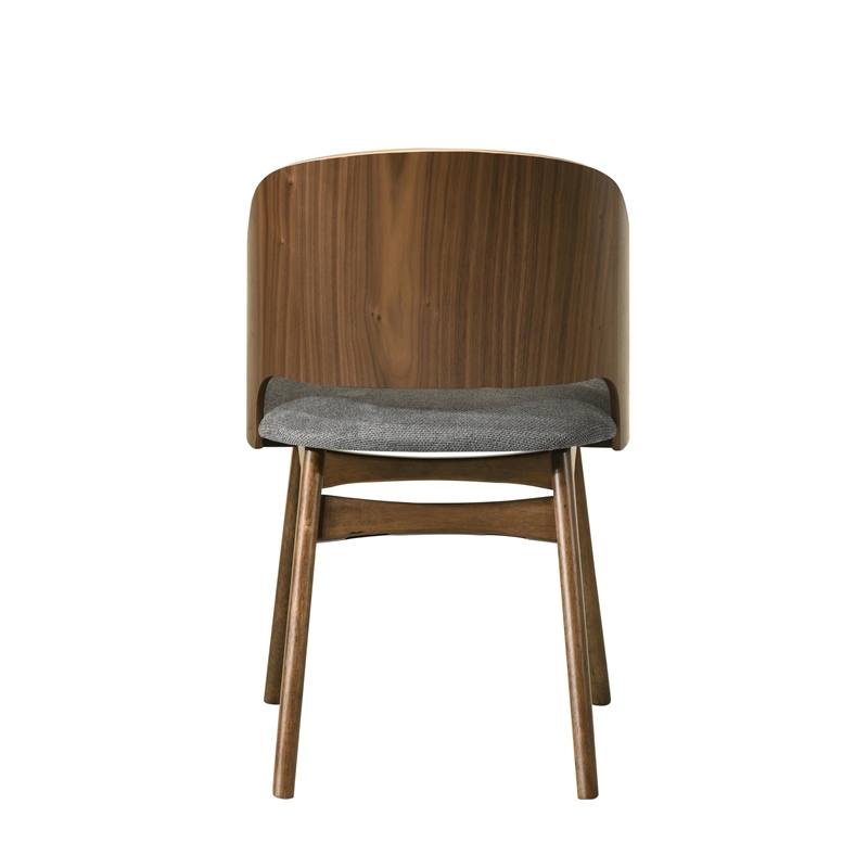 ACME Delmon Side Chair (Set-2) in Fabric & Dark Walnut