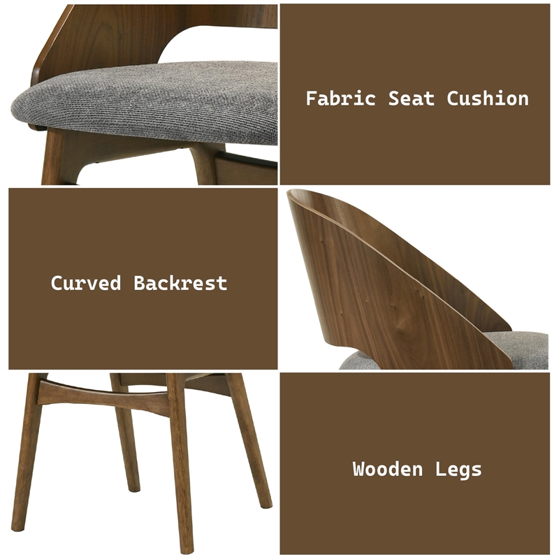 ACME Delmon Side Chair (Set-2) in Fabric & Dark Walnut