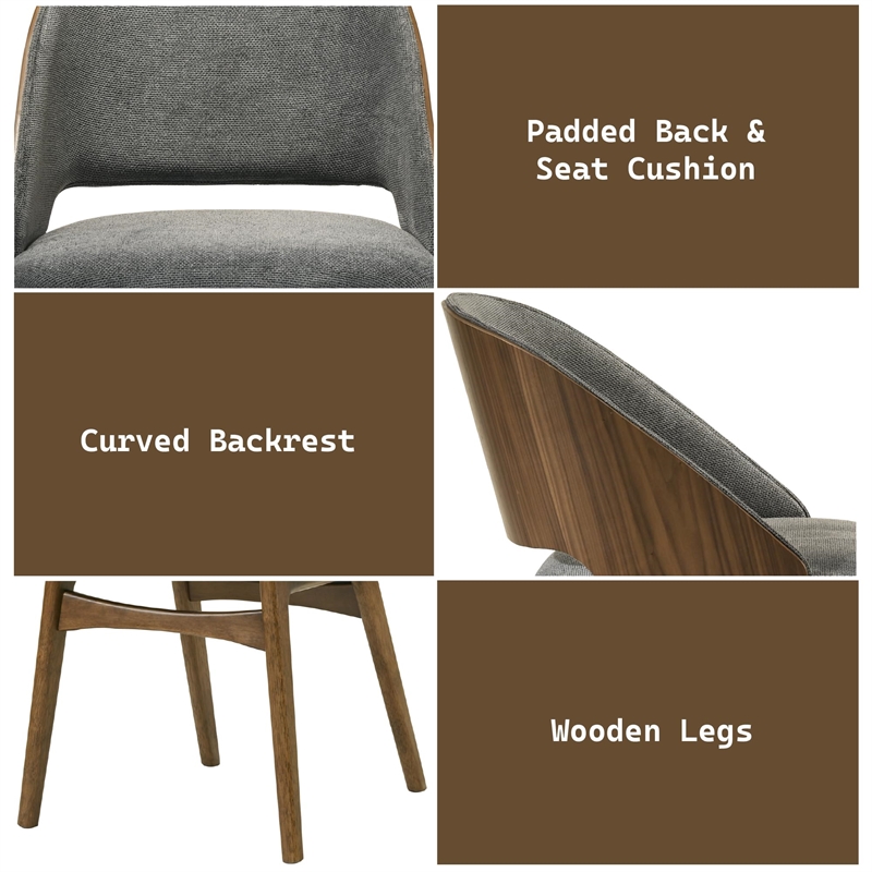 ACME Delmon Side Chair (Set-2) in Fabric & Dark Walnut