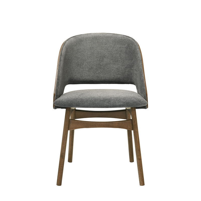 ACME Delmon Side Chair (Set-2) in Fabric & Dark Walnut