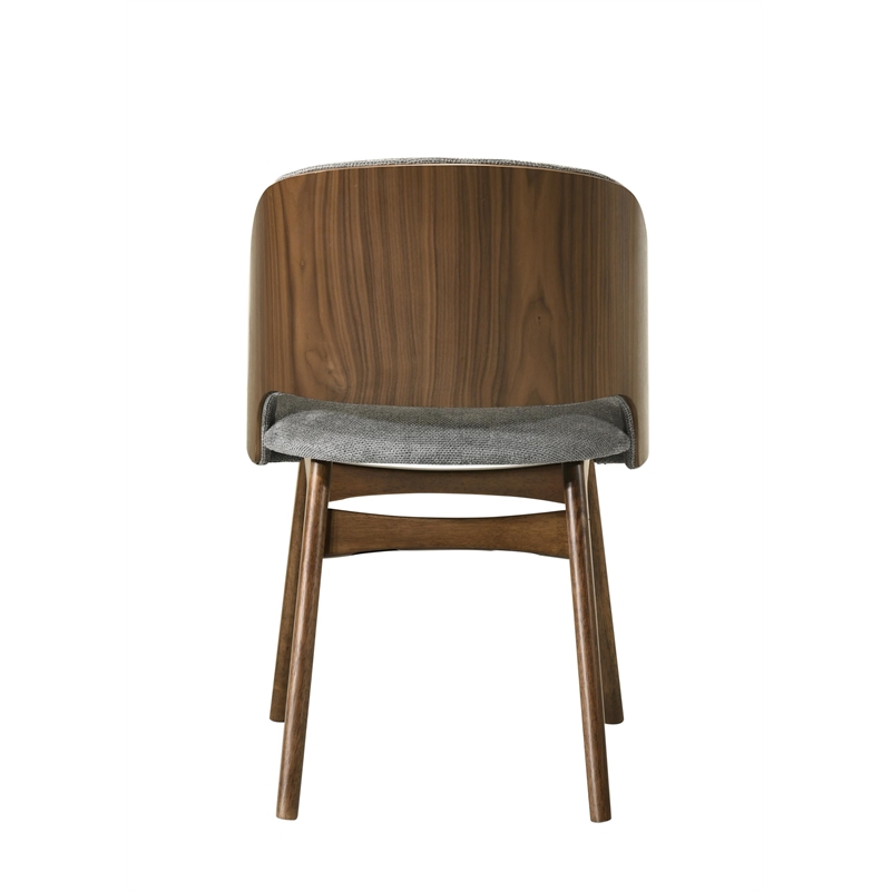 ACME Delmon Side Chair (Set-2) in Fabric & Dark Walnut