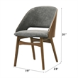 ACME Delmon Side Chair (Set-2) in Fabric & Dark Walnut
