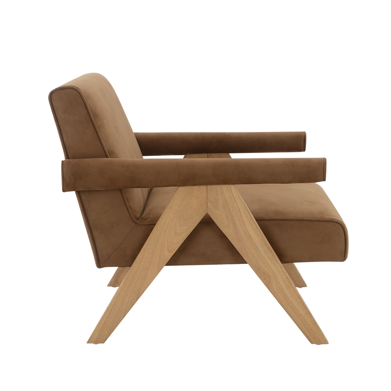 ACME Zoey Accent Chair in Chocolate Suede & Oak