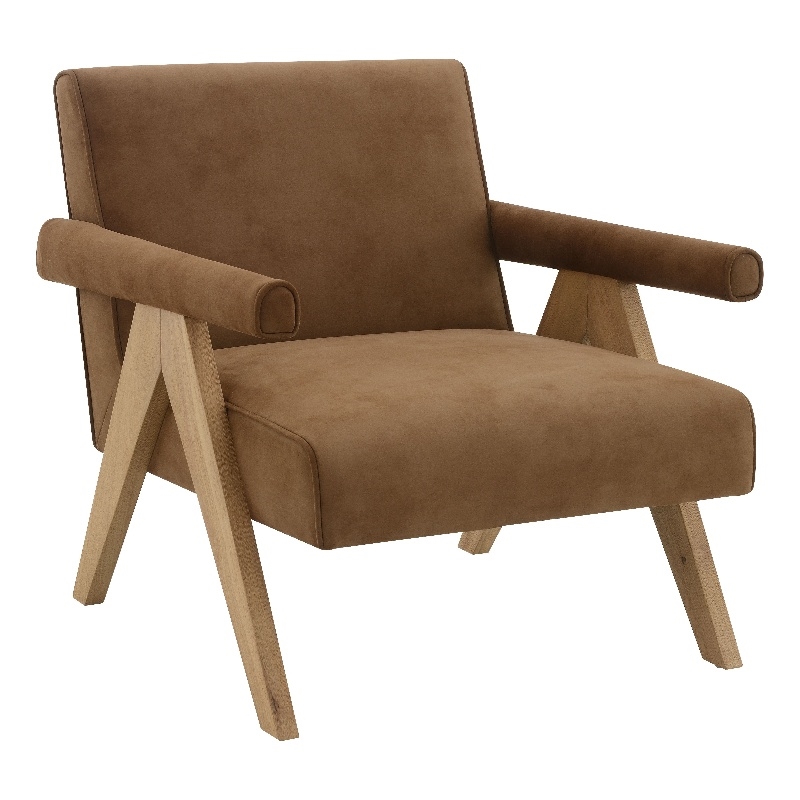 ACME Zoey Accent Chair in Chocolate Suede & Oak