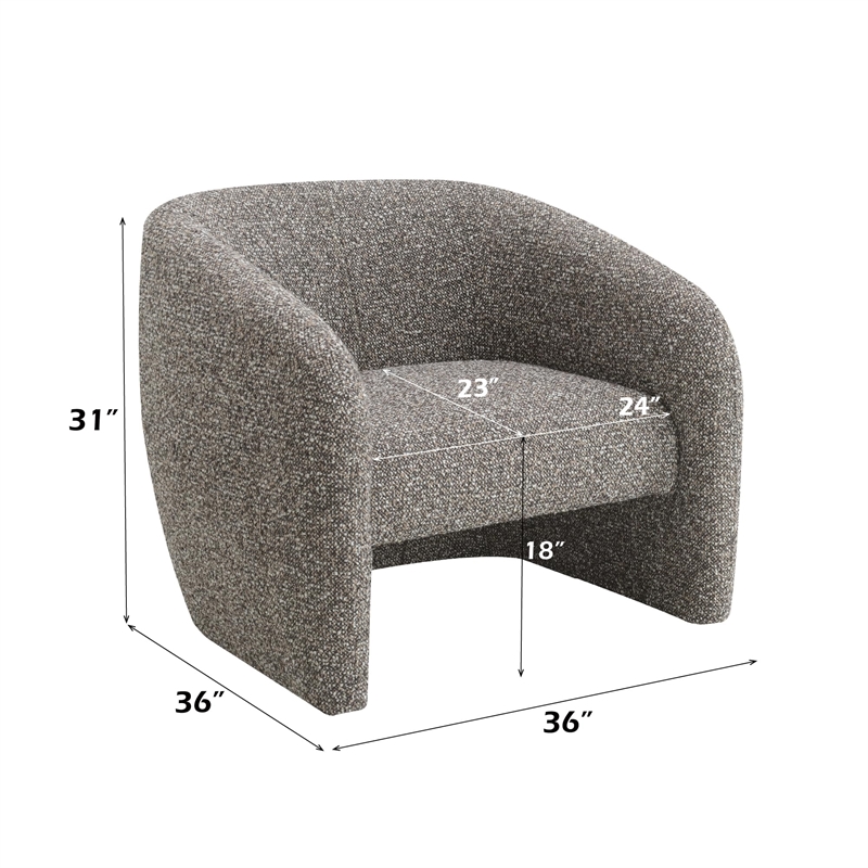 ACME Livia Accent Chair in Brown & Gray Tweed