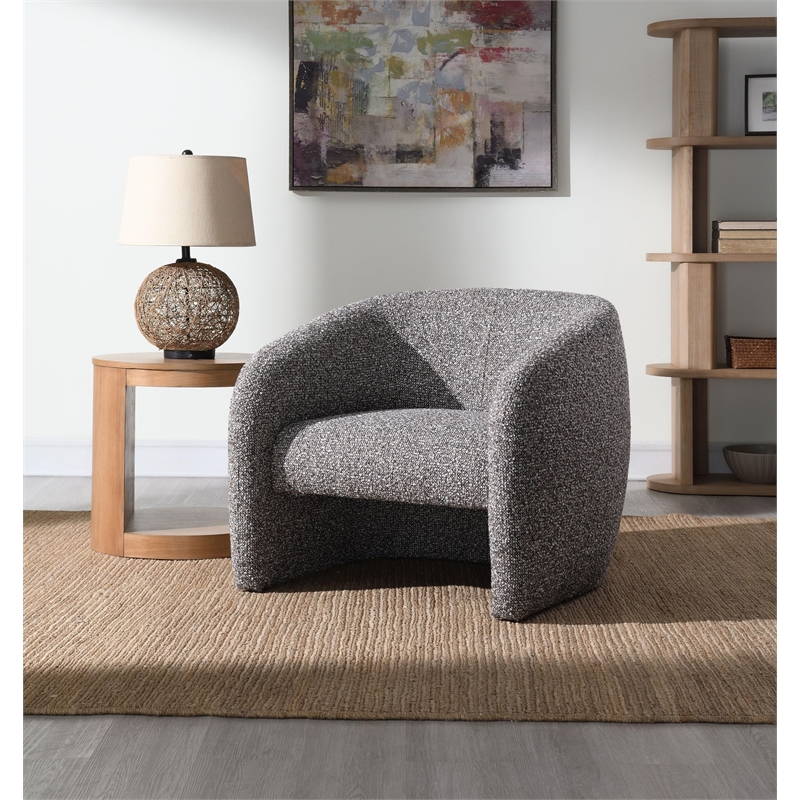 ACME Livia Accent Chair in Brown & Gray Tweed