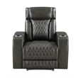ACME Taddeo Power Motion Recliner in Dark Gray Synthetic Leather