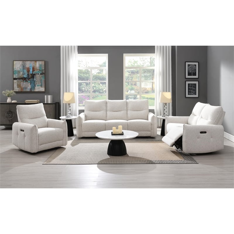 ACME Lalisa Power Motion Recliner  w/USB Port  in Cream Chenille
