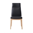 ACME Raquan Side Chair (Set-2) in Black Leather & Walnut