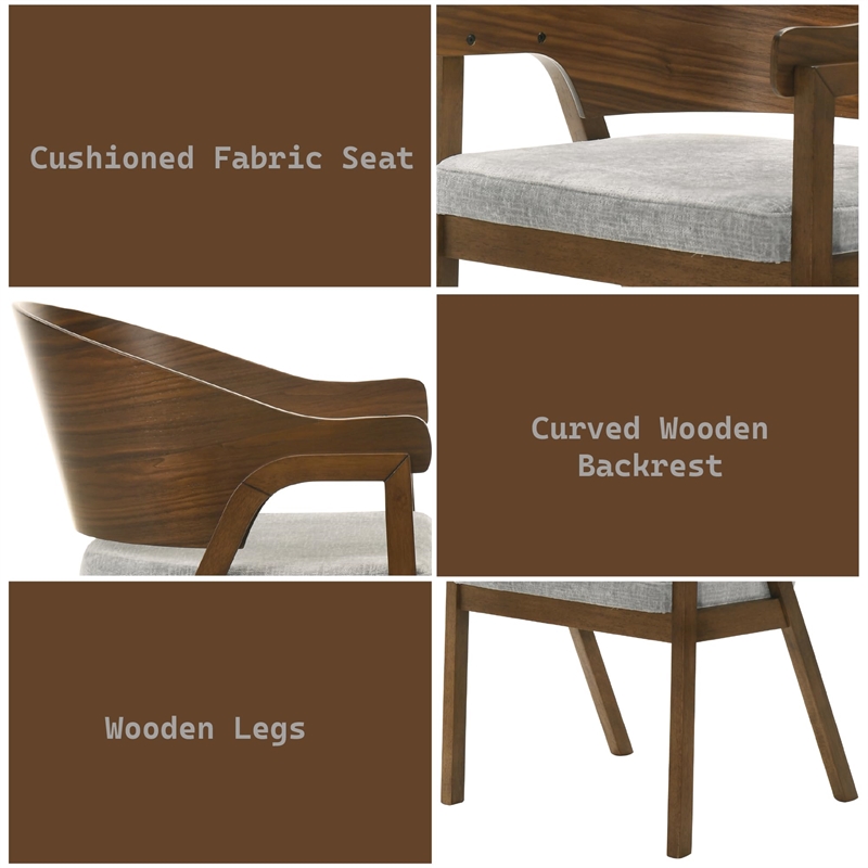 ACME Hoyte Arm Chair (Set-2) in Walnut
